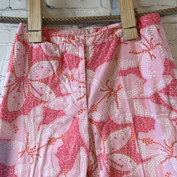 100% cotton size 10 Lilly Pulitzer lined slacks Pink pattern Excellent condition - Picture 2 of 5